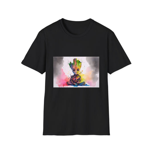 Guardian of the Galaxy in Vibrant Hues | T-Shirt | Baby Groot, Cartoon, Cute, Groot, Guardians of the Galaxy, Neon Colors, Pop Culture, Sci-Fi, Superhero, Watercolor | Prints with Passion