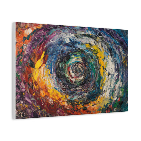 A Swirling Vortex of Colors Representing the Chaos Stretched Canvas Wall Art
