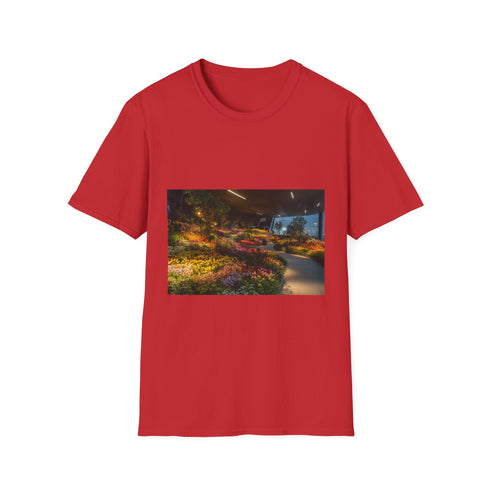 Midnight Sky Garden Blooming Stars Graphic Unisex Softstyle T-Shirt - View 2 | Prints With Passion