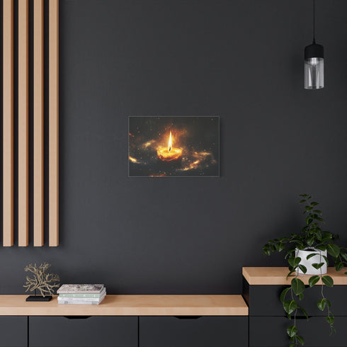 Burning Candle Made of Galaxies — Canvas Wall Art — Product Detail View 5