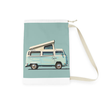 Retro camper van laundry bag - practical storage with vintage flair for laundry room organization.