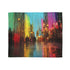 Rain Falling Upward in a Magical City Plush Fleece Throw Blanket