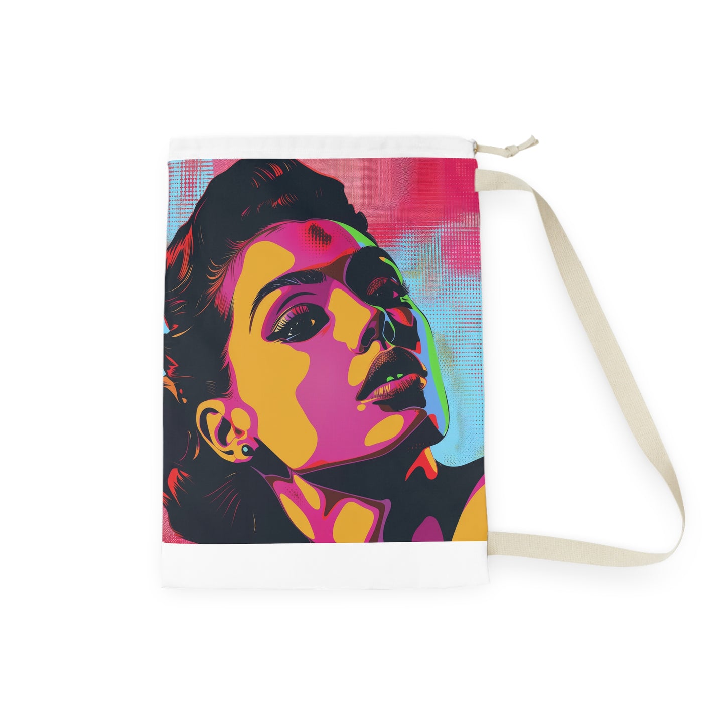 "Pop Art Laundry Bag with Stylish Portrait Design - Keep Your Laundry Room Looking Stylish and Organized"