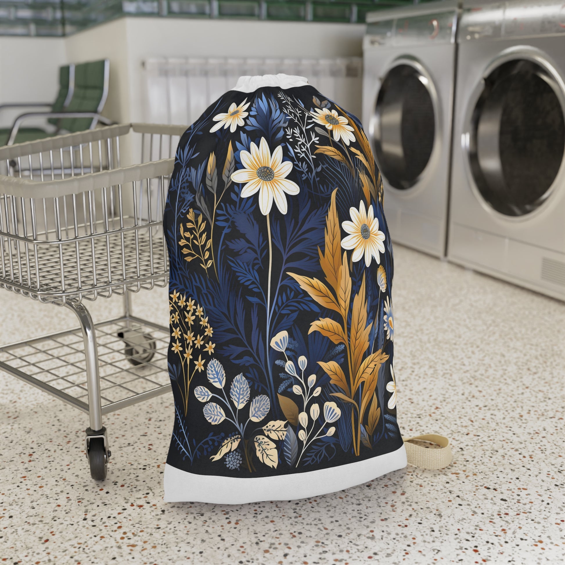 "Wildflower Meadow Laundry Bag - Durable and Stylish Laundry Bag with Charming Wildflower Pattern - Perfect for Sorting and Transporting Dirty Clothes"