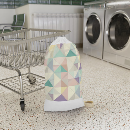 "Stylish Pastel Geo Laundry Bag with Seamless Geometric Pattern for Organized Laundry Space"