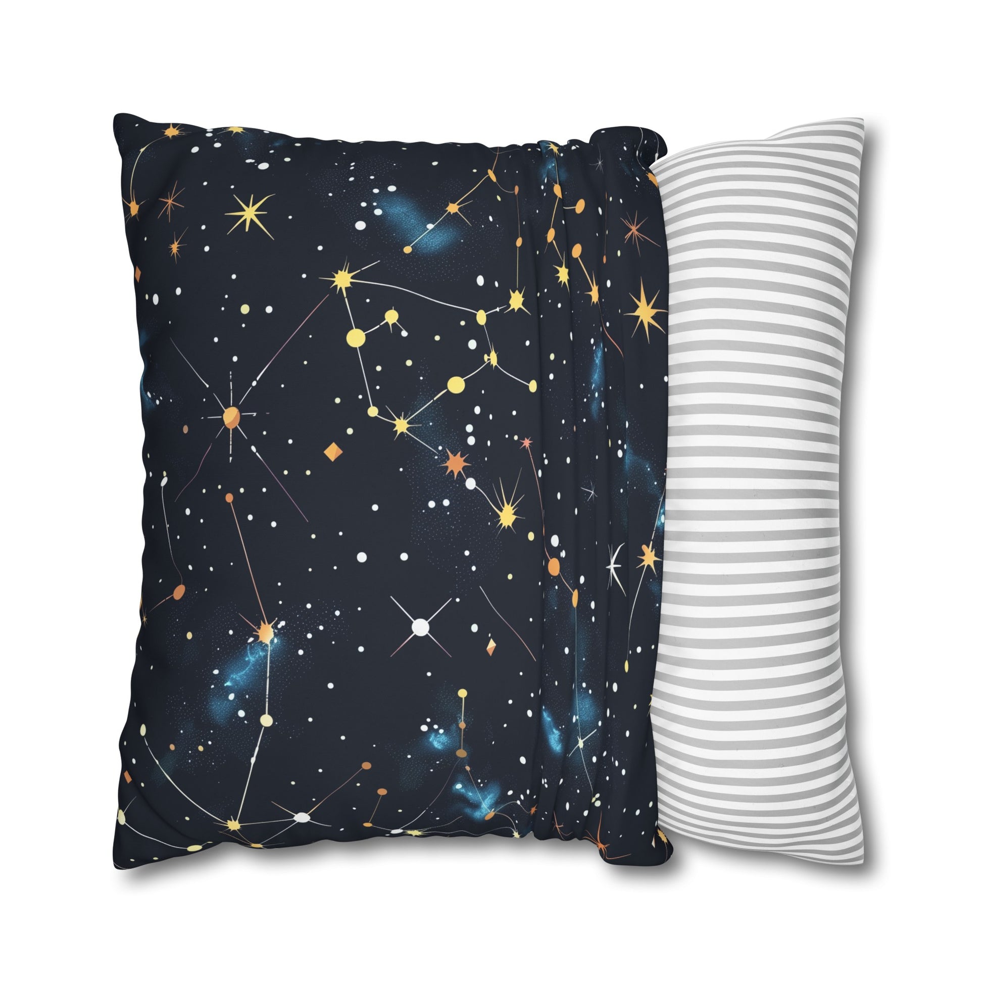 "Starry Night Constellation Stars Pillow Case - Dreamy cosmic bliss for peaceful sleep"