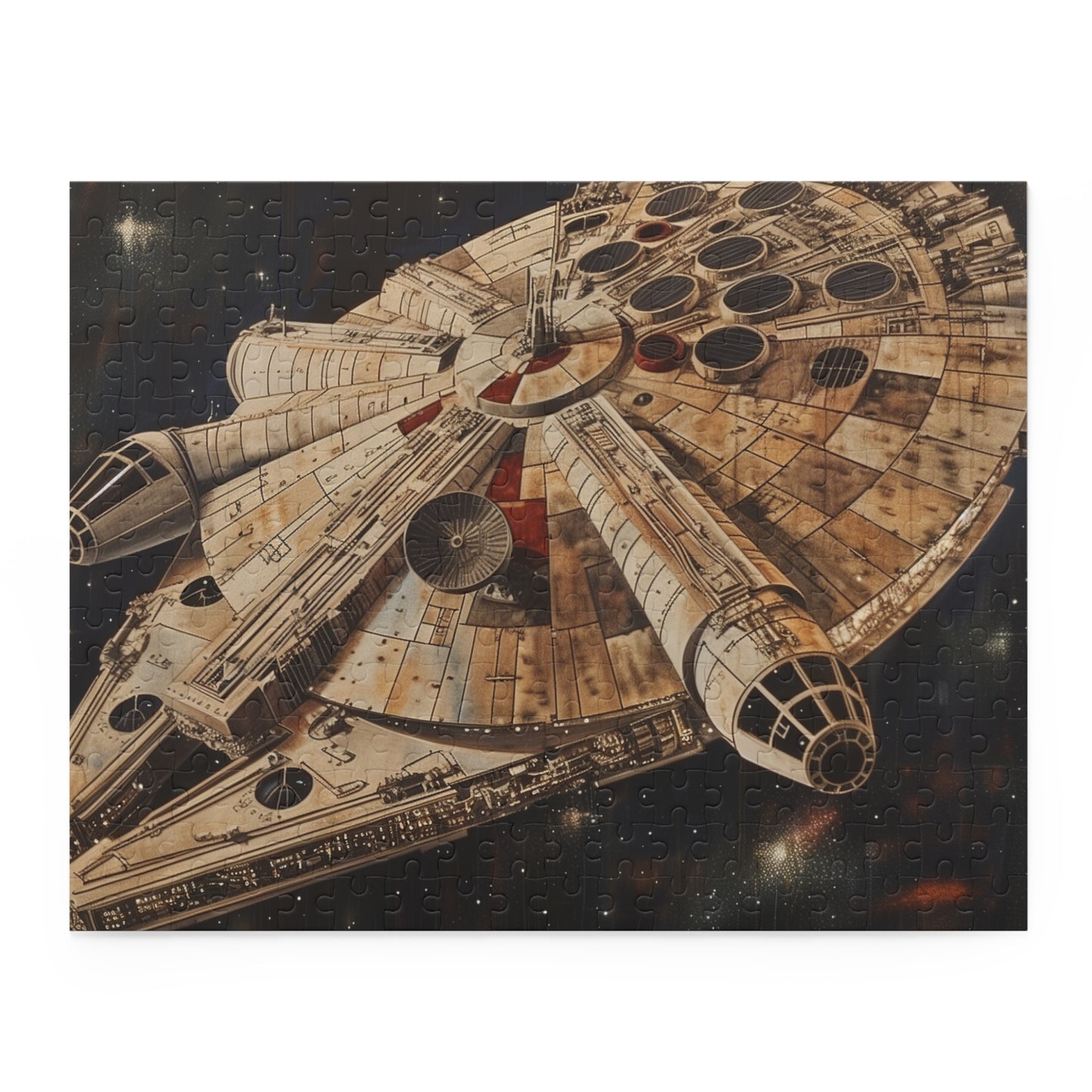 "Iconic Millennium Falcon Star Wars jigsaw puzzle with stunning artwork for fans"