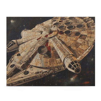 "Iconic Millennium Falcon Star Wars jigsaw puzzle with stunning artwork for fans"