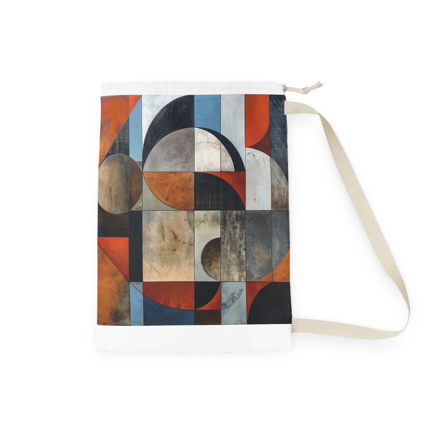 "Modern geometric shapes pillowcase laundry bag - elevate your laundry routine with style"