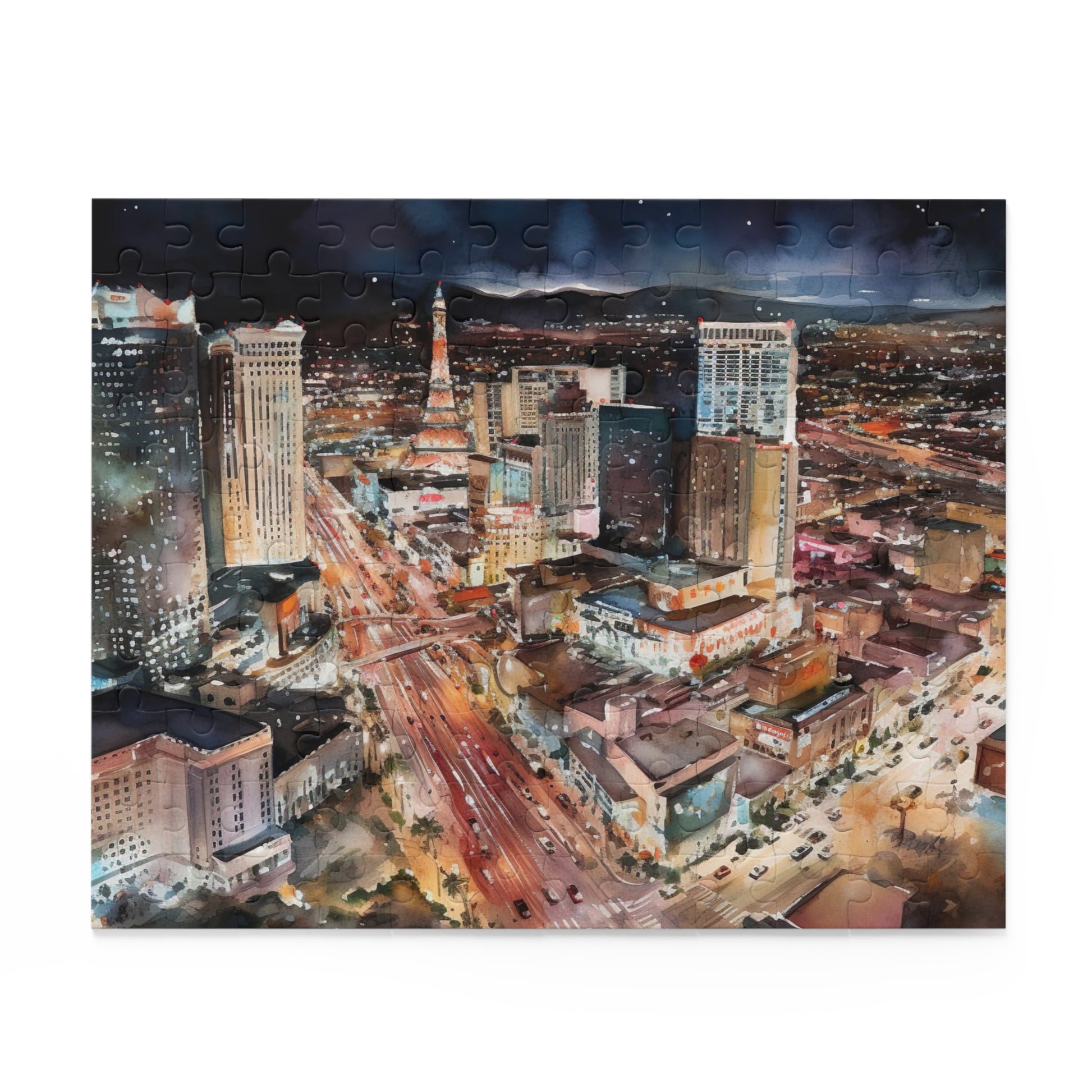 "Vegas Night Jigsaw Puzzle - Experience the Glitz & Glamour of Las Vegas Night Scene"