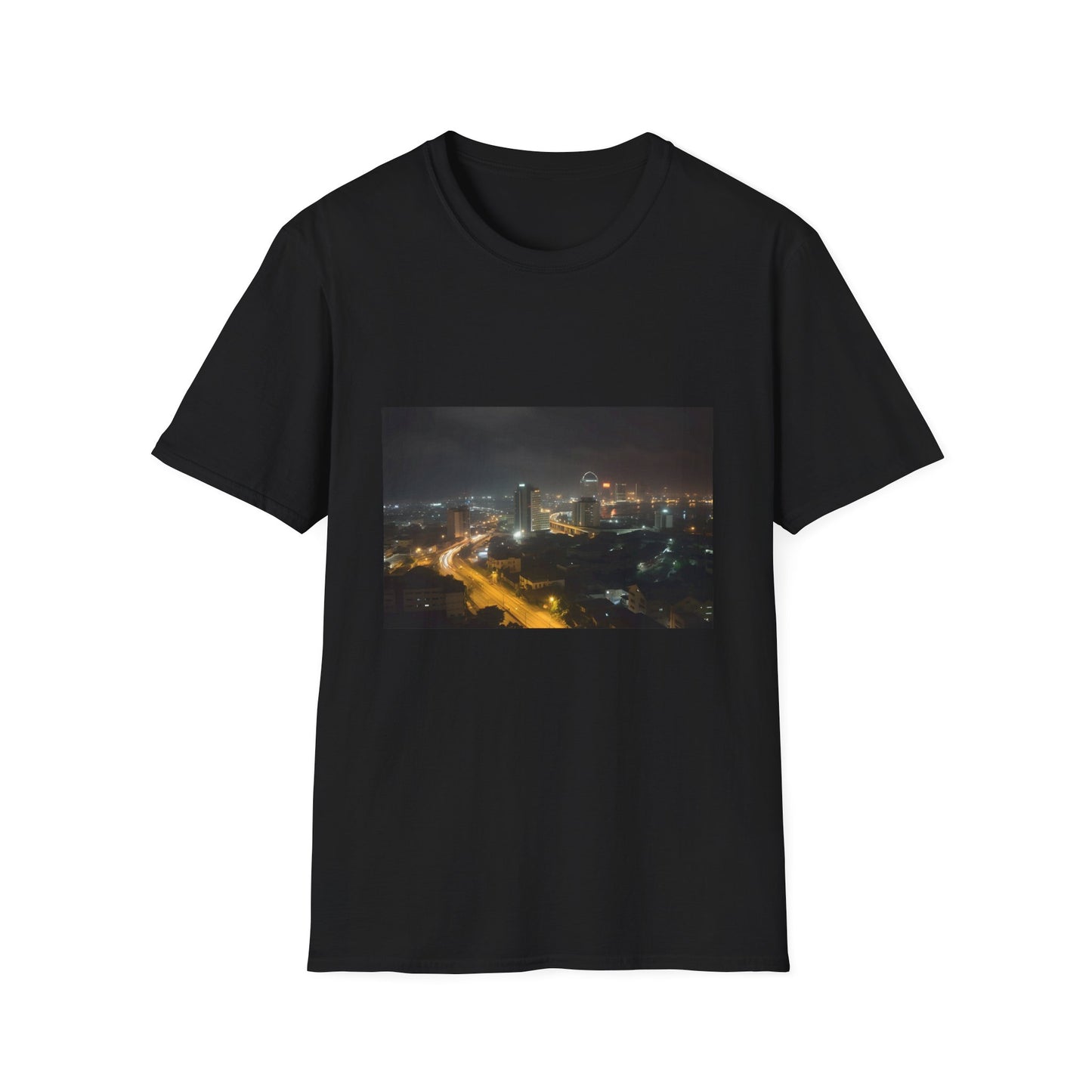 Heart of Africa's Vibrant Soul | T-Shirt | Bustling streets, City lights, Clubbing in Lagos, Lagos night, Lagos skyline, Nigerian nightlife, Night scenery, Party in Lagos, Urban culture, Vibrant colors | Prints with Passion