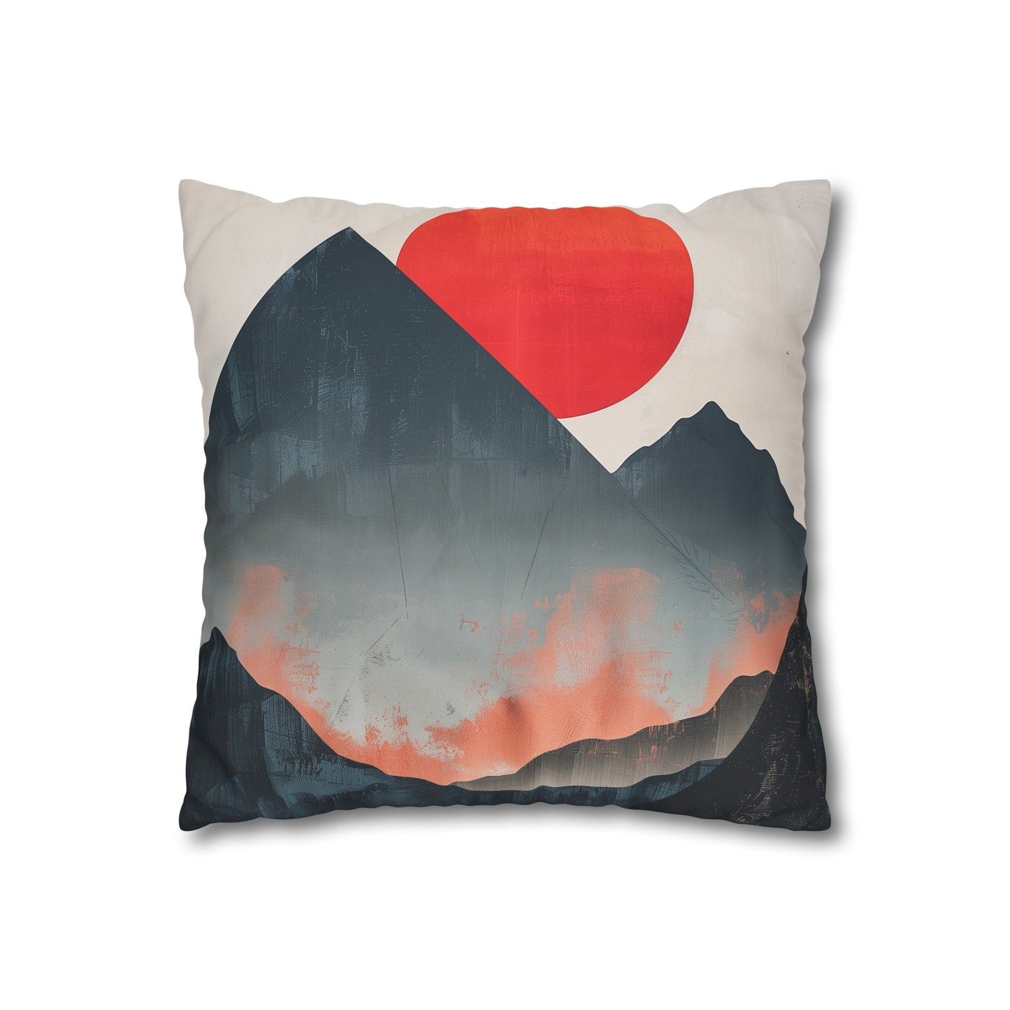 "Peak Sunrise Pillowcase: Mountain silhouette against rising sun creates tranquil vibe, high-quality and stylish, perfect for all seasons, great gift"