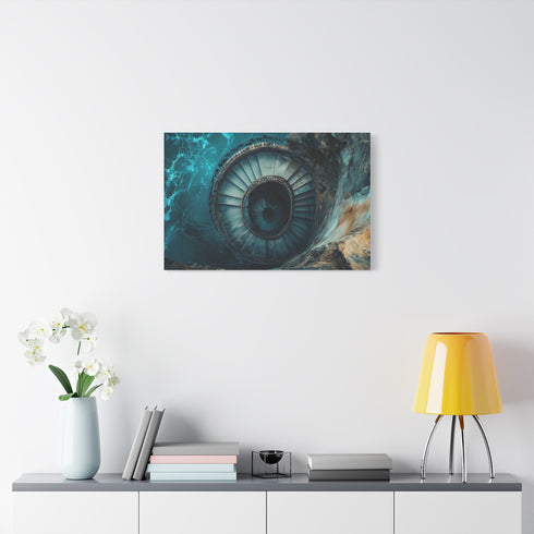 Spiral Staircase into Deep Ocean Trench — Canvas Wall Art — Product Detail View 7