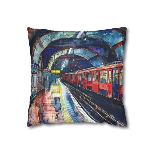 London Underground Watercolor Dreams Pillowcase | Pillow Cases | All Over Print, AOP, Bed, Bedding, Home & Living, Indoor, Pillow Case, Pillow Covers, Pillows & Covers, Sublimation | Prints with Passion