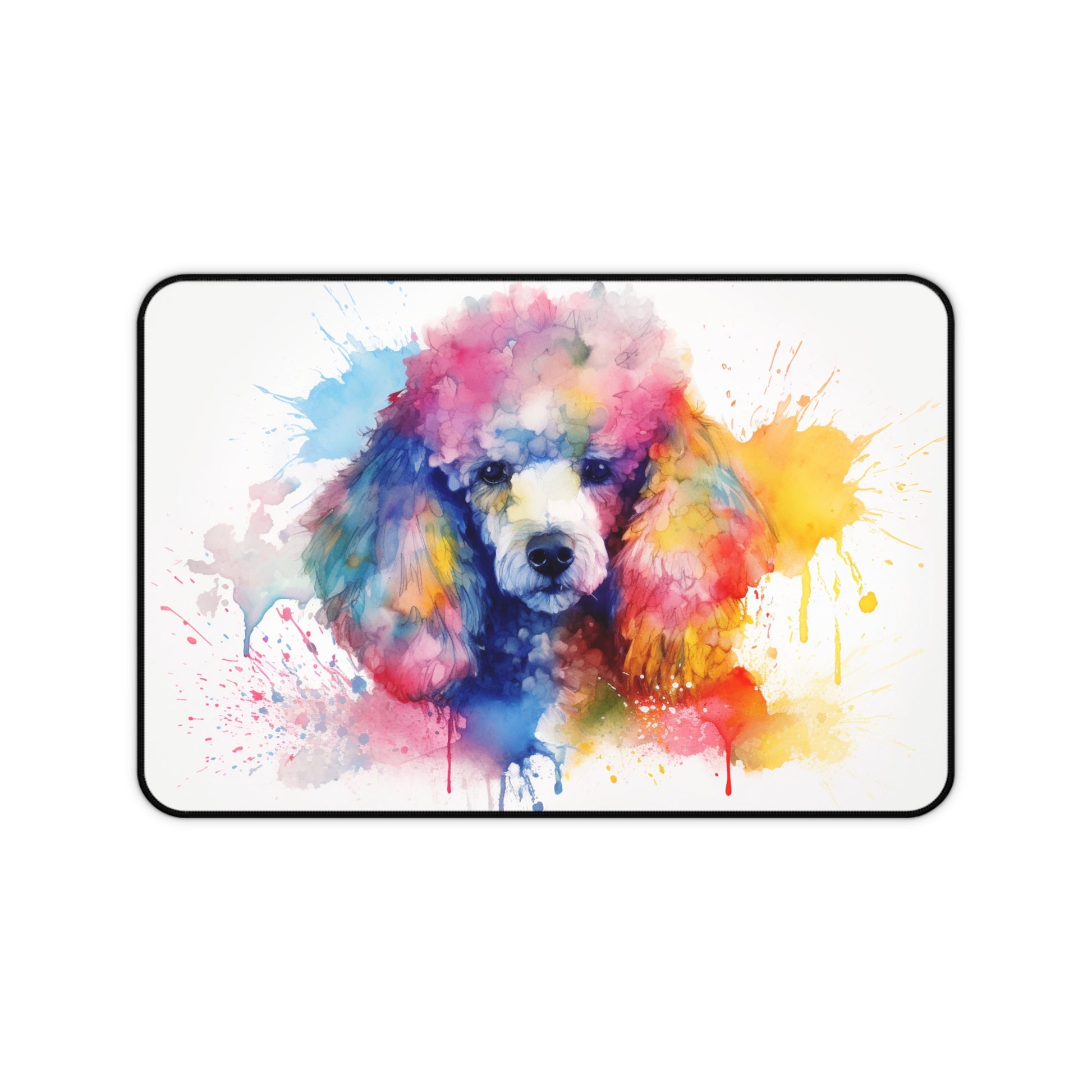 "Cute Poodle Paradise Desk Mat - Brighten up your workspace with this adorable poodle-themed desk accessory, perfect for protecting your desk surface in style."