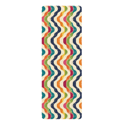 Retro Waves Yoga Mat: Vibrant, Seamless, Stylish