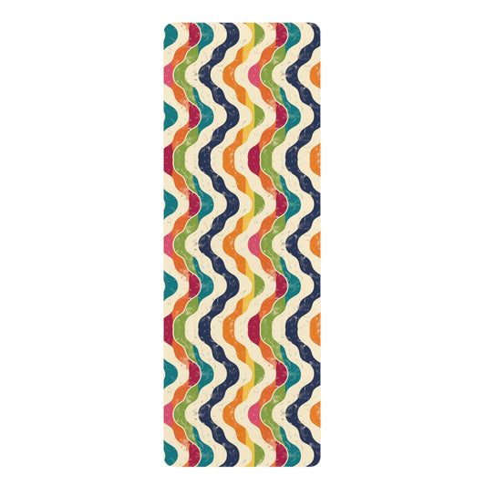 Retro Waves Yoga Mat: Vibrant, Seamless, Stylish