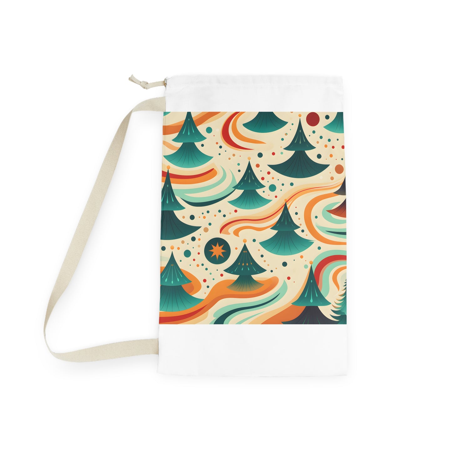 "Vintage Marine Texture Laundry Bag - 70s-inspired design to elevate your laundry routine"