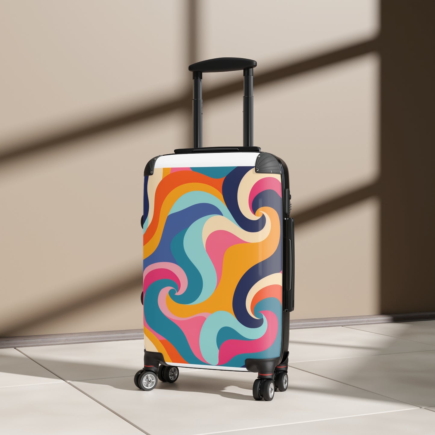 Retro Waves Suitcase: Vibrant Nostalgia