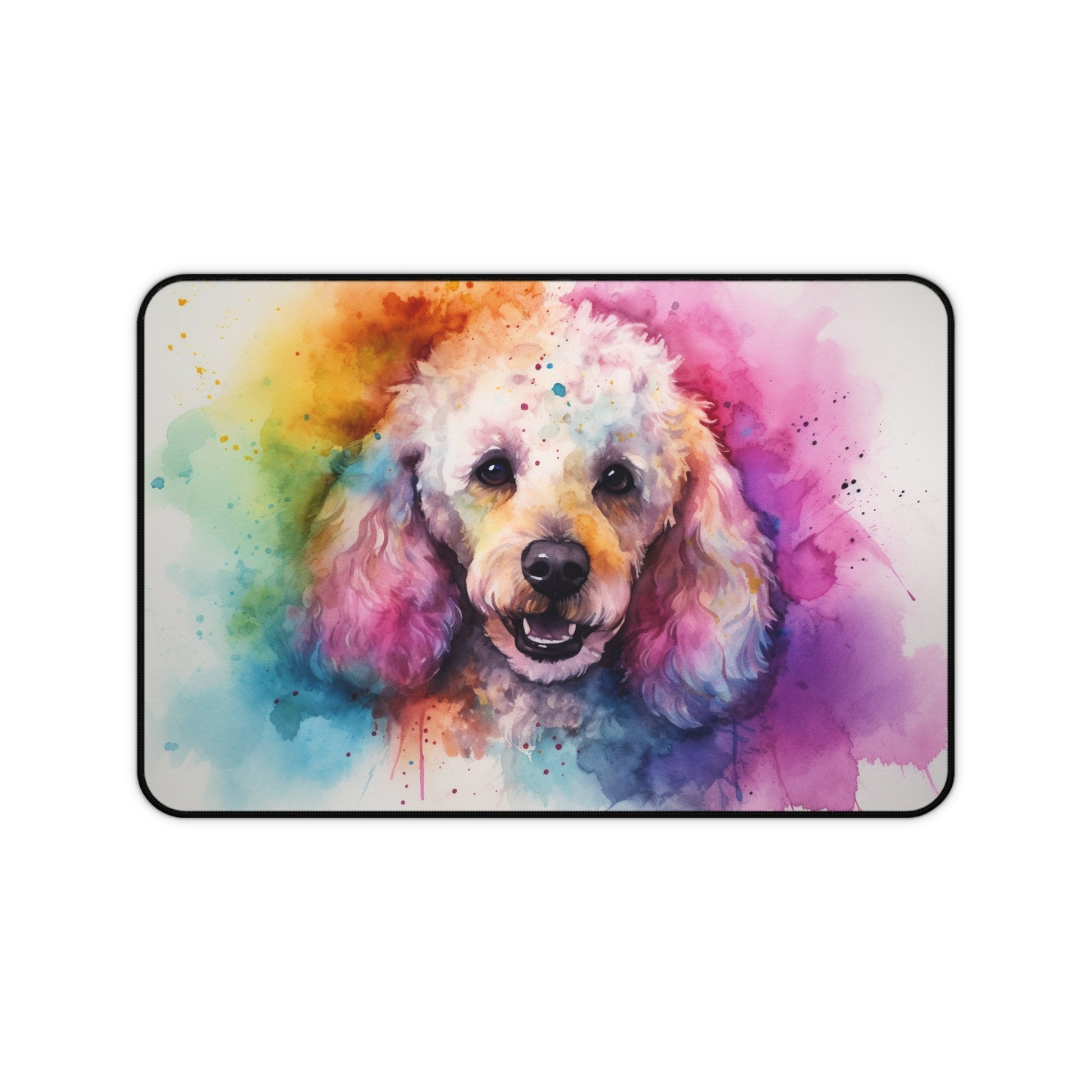 "Whimsical Poodle Paradise Desk Mat - Brighten Your Workspace with Playful Charm"