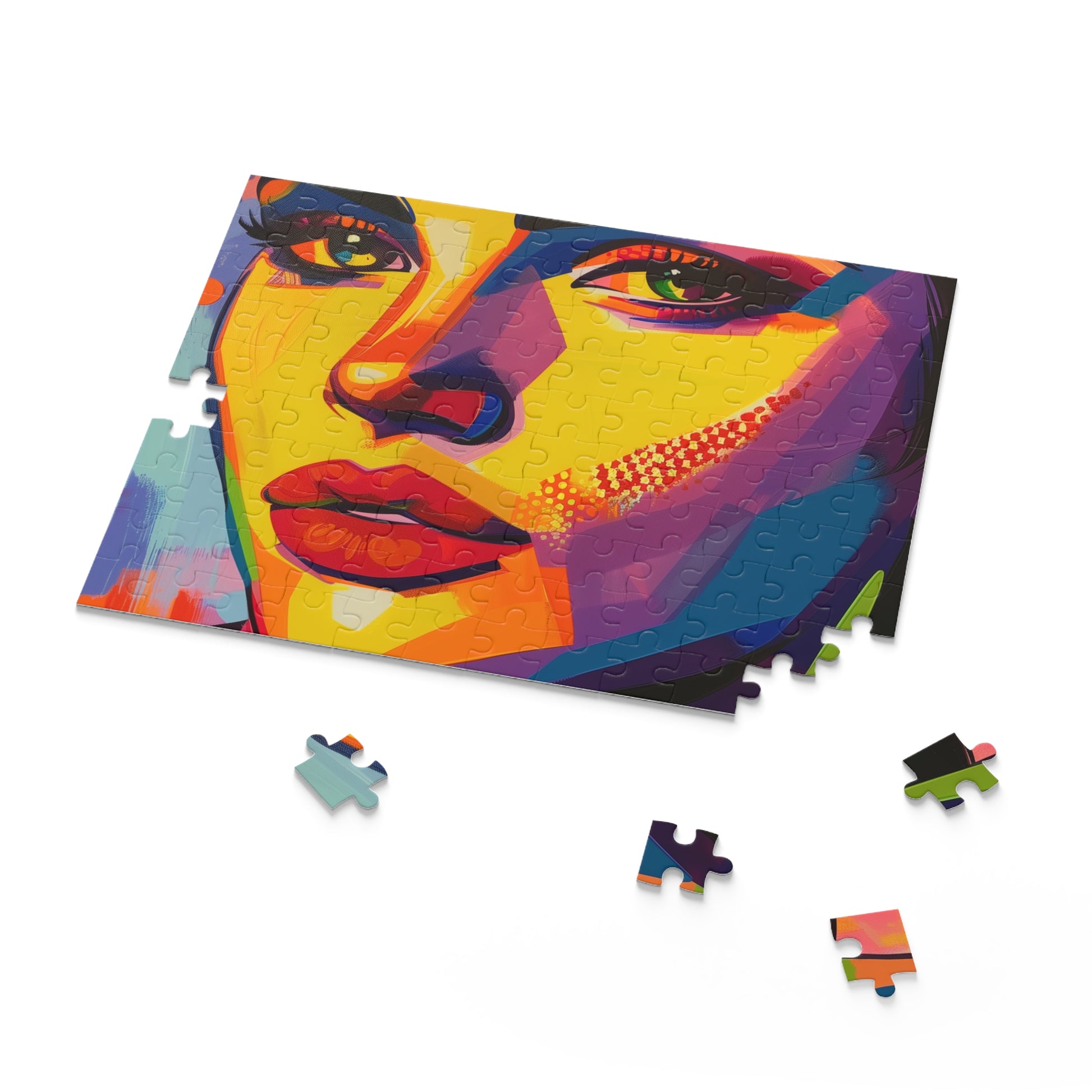 "Colorful Pop Art Portrait Jigsaw Puzzle for Home Decor"