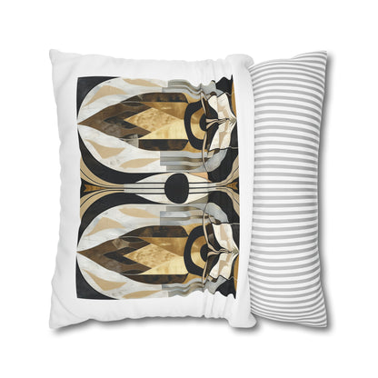 Custom Square Poly Canvas Pillowcase - Personalized designer accent for living rooms, spun polyester fabric with concealed zipper.