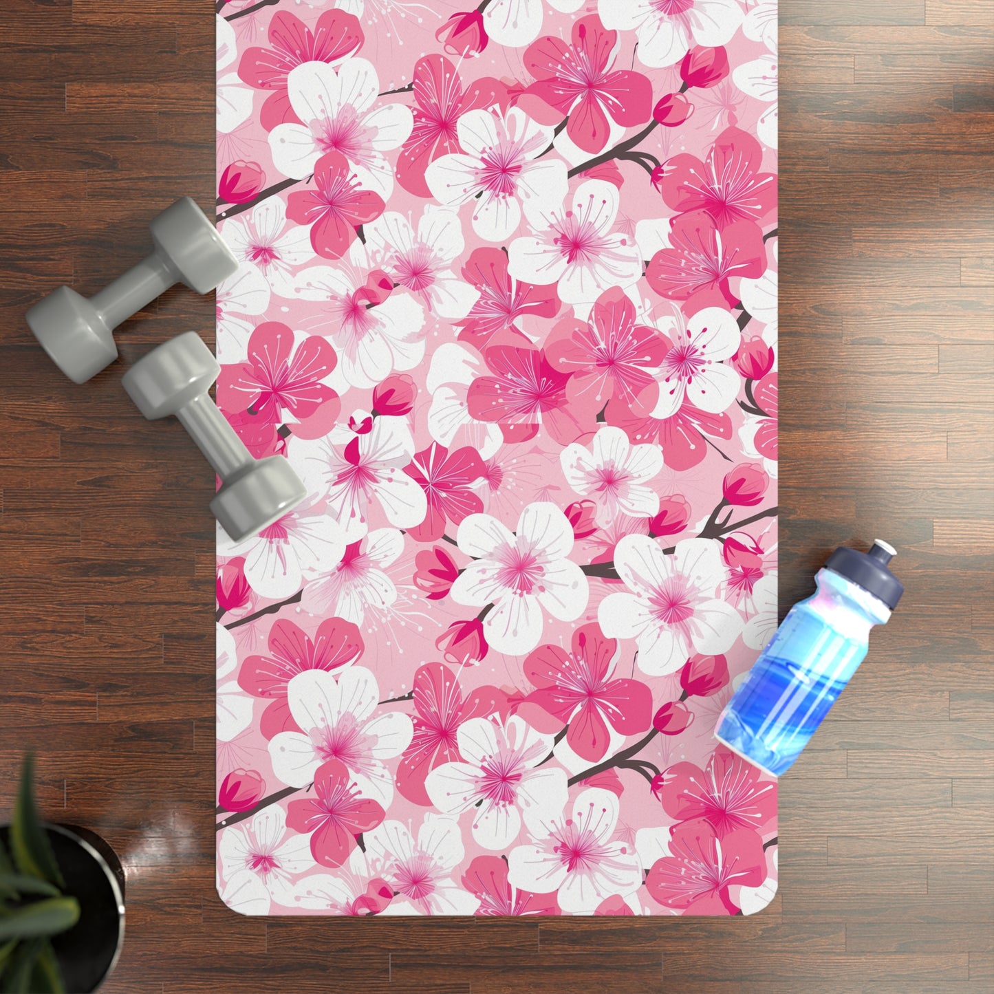 Cherry Blossom Yoga Mat: Pink & White Beauty