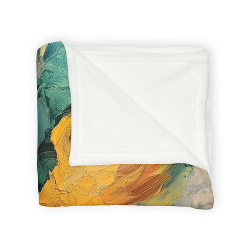 Phoenix Reborn in Waterfall of Color — Plush Fleece Throw Blanket — Product Detail View 8