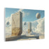Surreal Dreamscape with Levitating Objects — Canvas Wall Art — Side Profile & Stretched Corner Detail