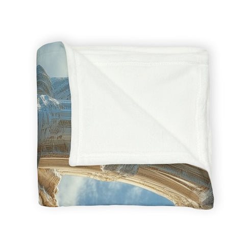 Sky Temple Rotating in Zero Gravity Plush Fleece Throw Blanket