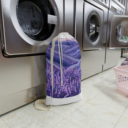 "Seamless Lavender Fields Laundry Bag - Refresh clothes with calming scent of lavender blooms"