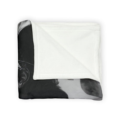 Tribal Warrior Made of Smoke — Plush Fleece Throw Blanket — Product Detail View 8