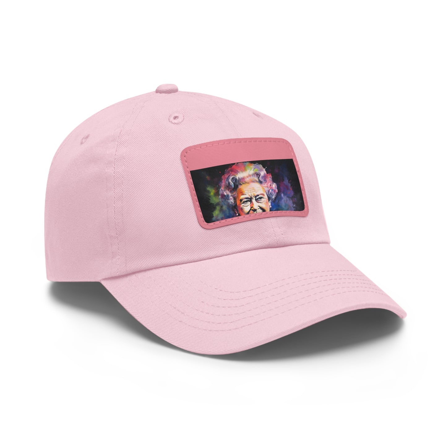 Regal Glow: Queen Elizabeth II Watercolor Neon Cap