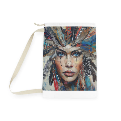 Bohemian feather laundry bag with chic design for stylish laundry routine