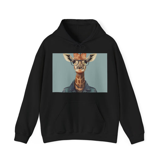 Bespectacled Elegance Giraffe Hoodie | Hoodies | DTG, Hoodies, Men's Clothing, Regular fit, Unisex, Women's Clothing | Prints with Passion