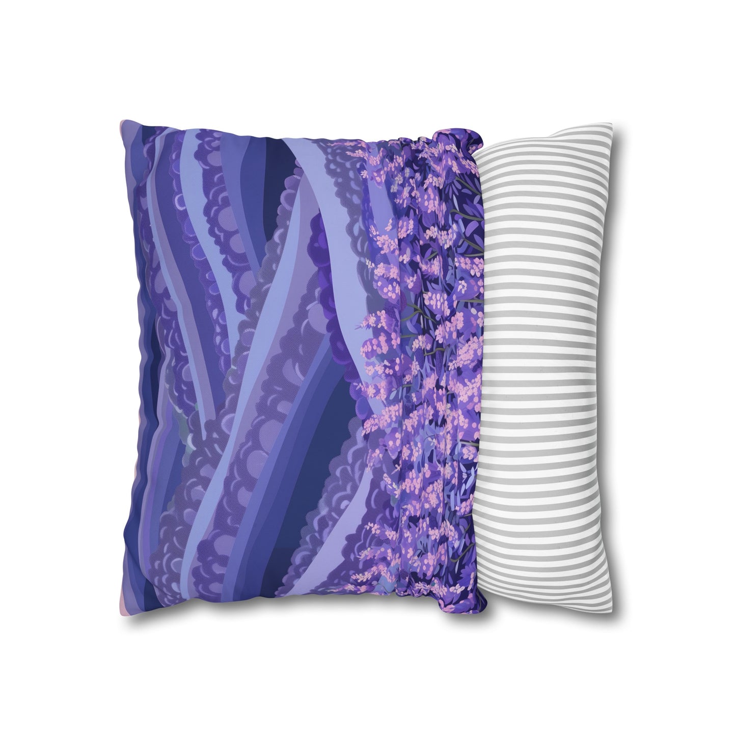 "Serene Lavender Fields Pillowcase with Vibrant Floral Pattern for Dreamy Bedroom Decor"