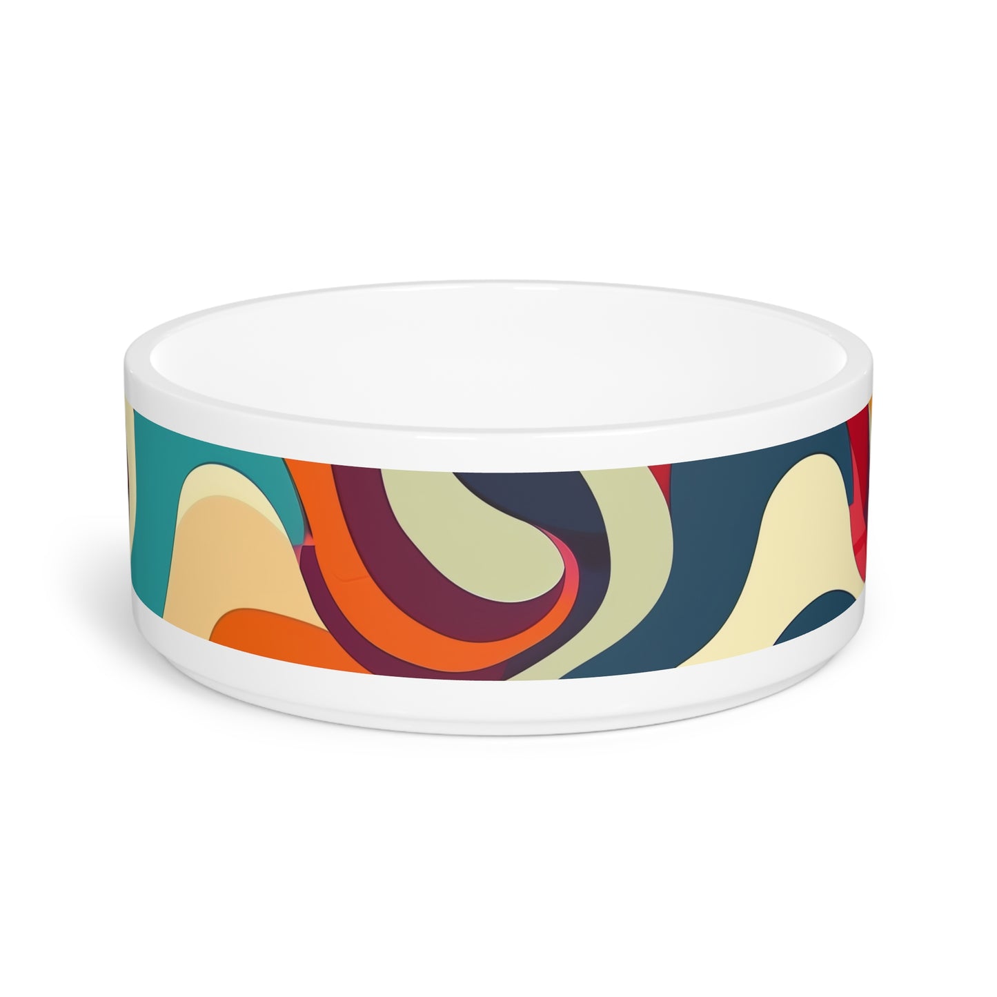 Retro Waves Pet Bowl: Vibrant Colors for Stylish Pets