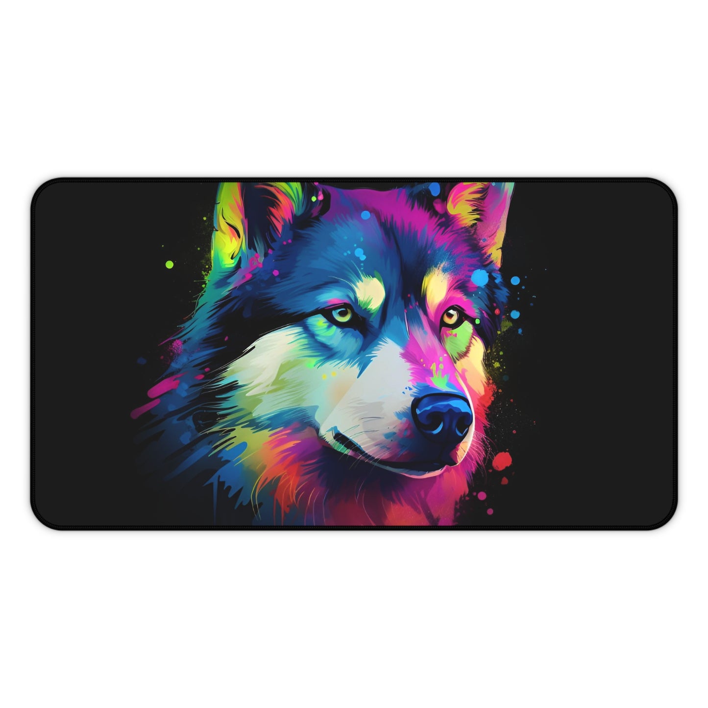 "Adorable Husky Pup Desk Mat - Protects desk from scratches with charming design"