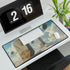 Surreal Dreamscape with Levitating Objects — XL & XXL Desk Mat — 3mm Non-Slip Natural Rubber Base Detail
