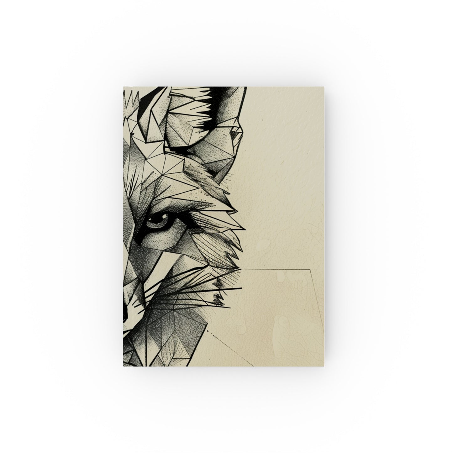 "Angular Spirit Geometric Fox Journal - High-quality, versatile, and stylish. Perfect gift for all seasons. Explore your wild side with sharp style!"