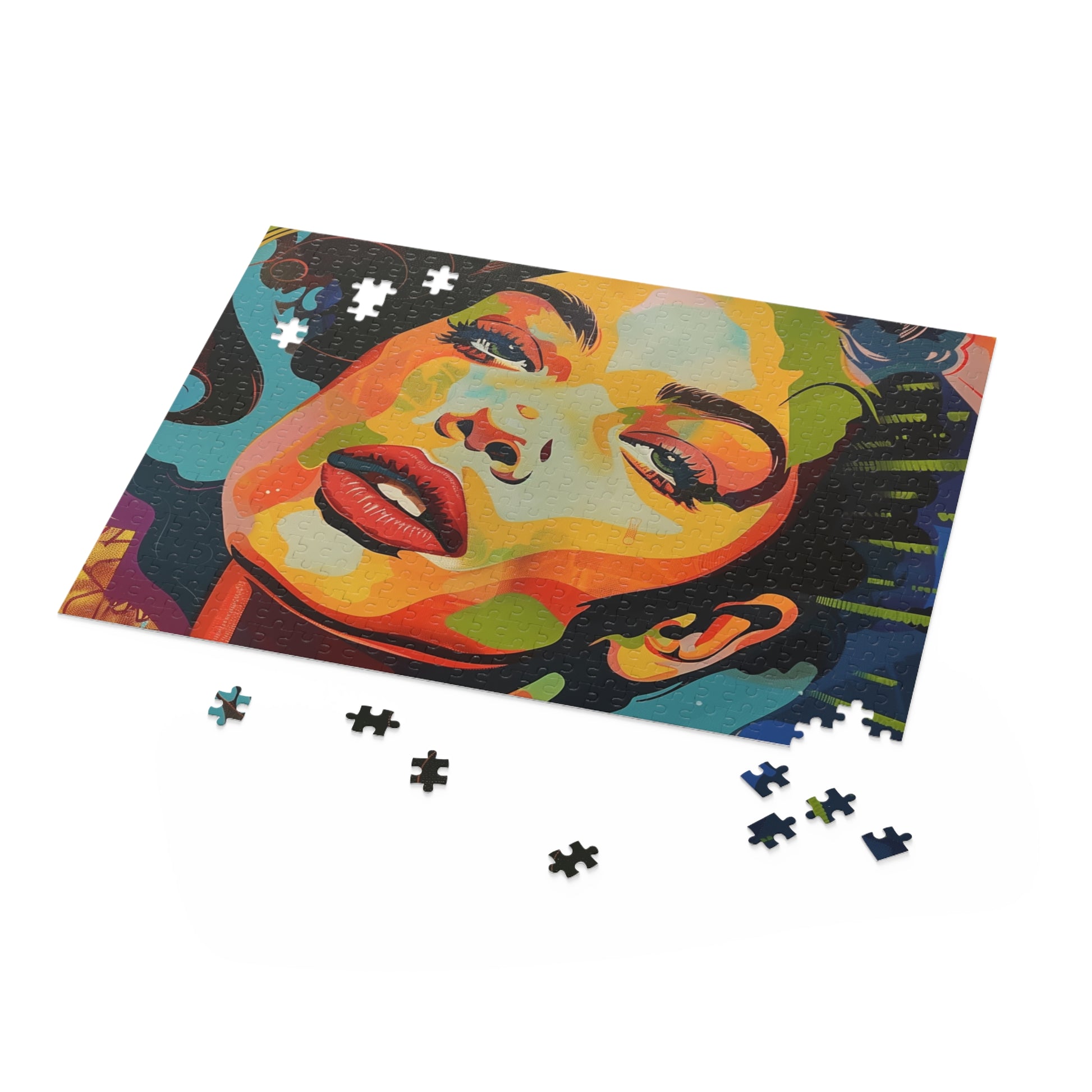 Colorful Pop Art Portrait Jigsaw Puzzle - Experience vibrant art in a fun and challenging puzzle.