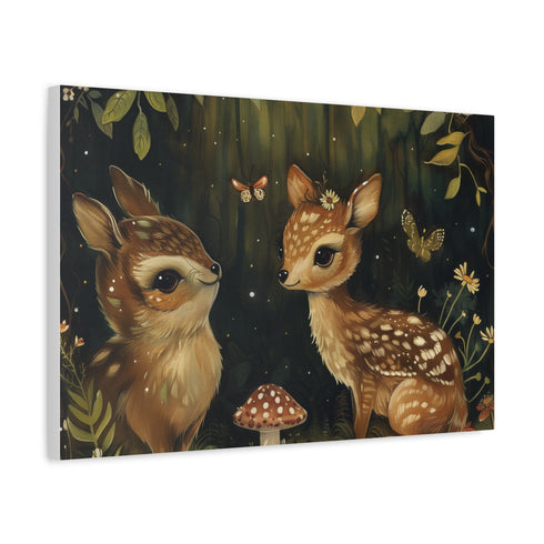 Woodland Creatures — Canvas Wall Art — Side Profile & Stretched Corner Detail