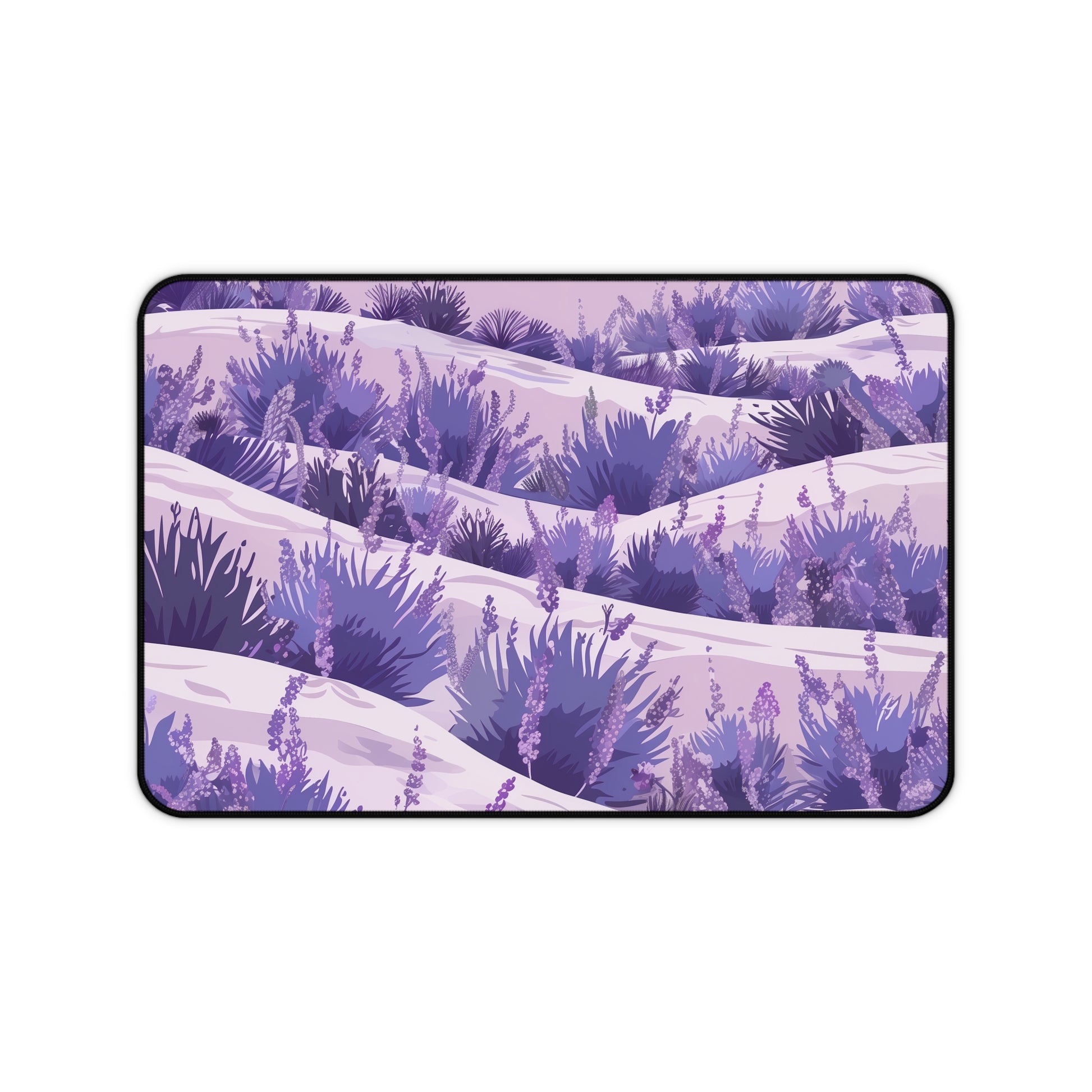 "Transform your workspace with Lavender Fields desk mat - delicate lavender flowers for elegance and tranquility"