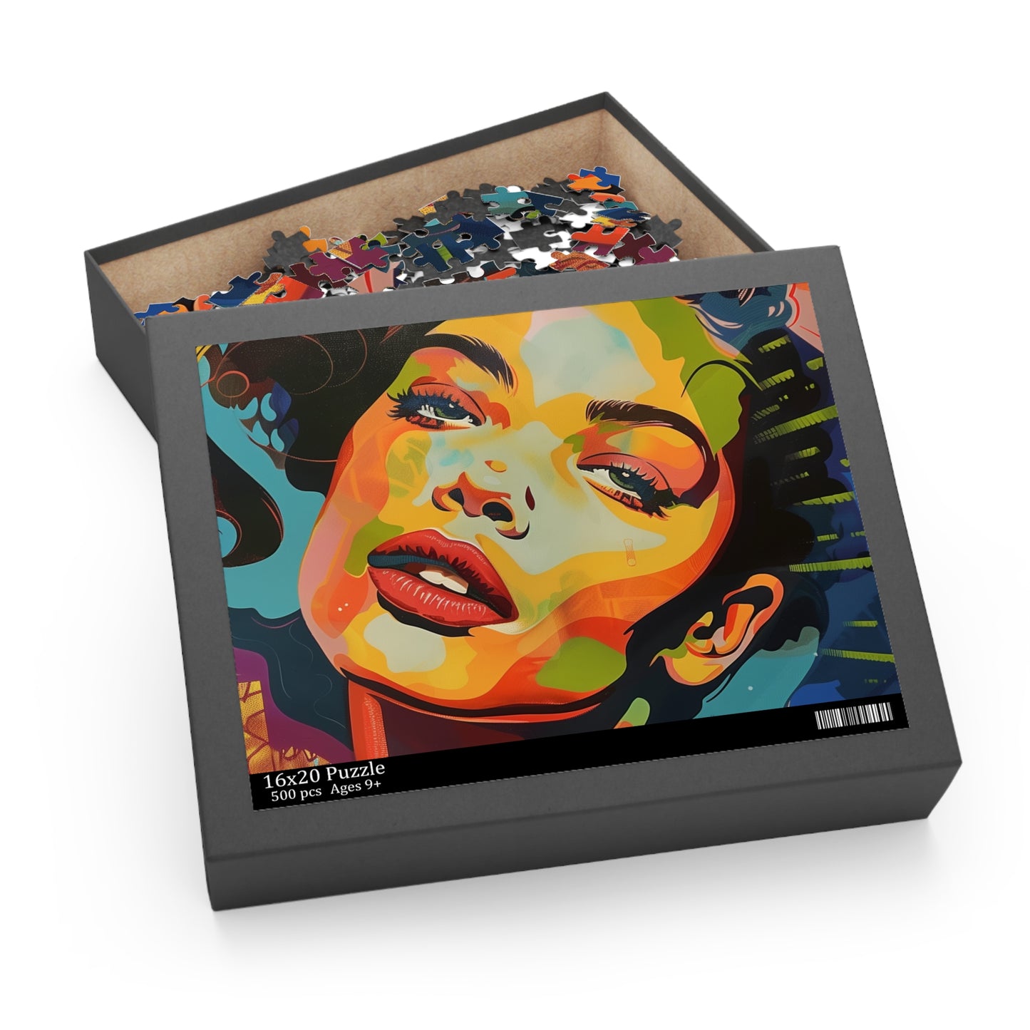 "Colorful Pop Art Portrait Jigsaw Puzzle - Vibrant and unique art for a fun challenge"