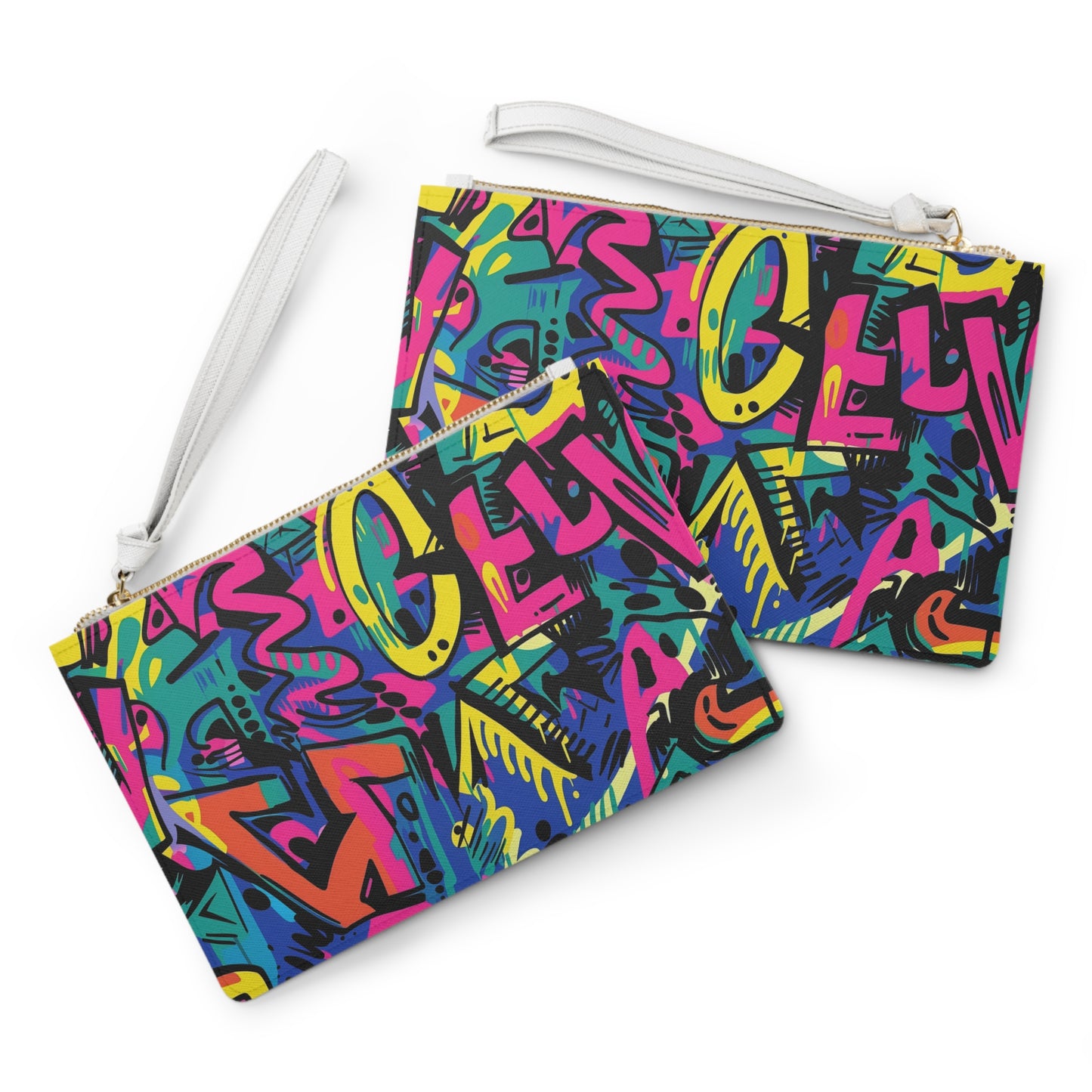 Neon Graffiti Clutch Bag