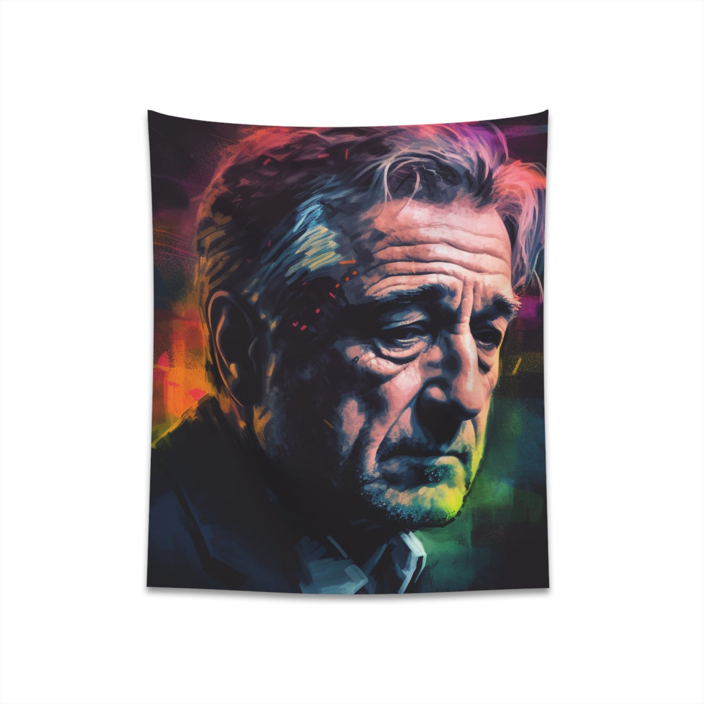 "Robert De Niro Tribute Tapestry - Hollywood Icon Wall Art - High-Quality Material - Great Gift - 34" x 40" or 57" x 57""