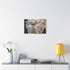 Robot Face Blooming with Orchids — Canvas Wall Art — Kiln-Dried Pine Frame & Ready-to-Hang Back View