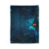 Bioluminescent Vines on a Ghost Bridge — Plush Fleece Throw Blanket — Folded Plush Blanket Detail