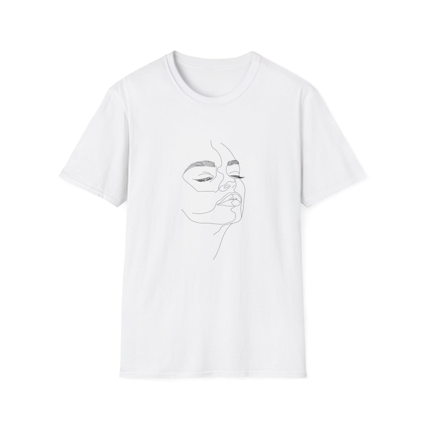 One Line Story: Minimalist Face Art T-Shirt