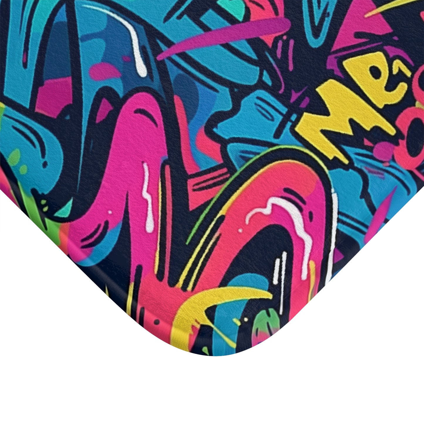 Neon Urban Graffiti Bath Mat